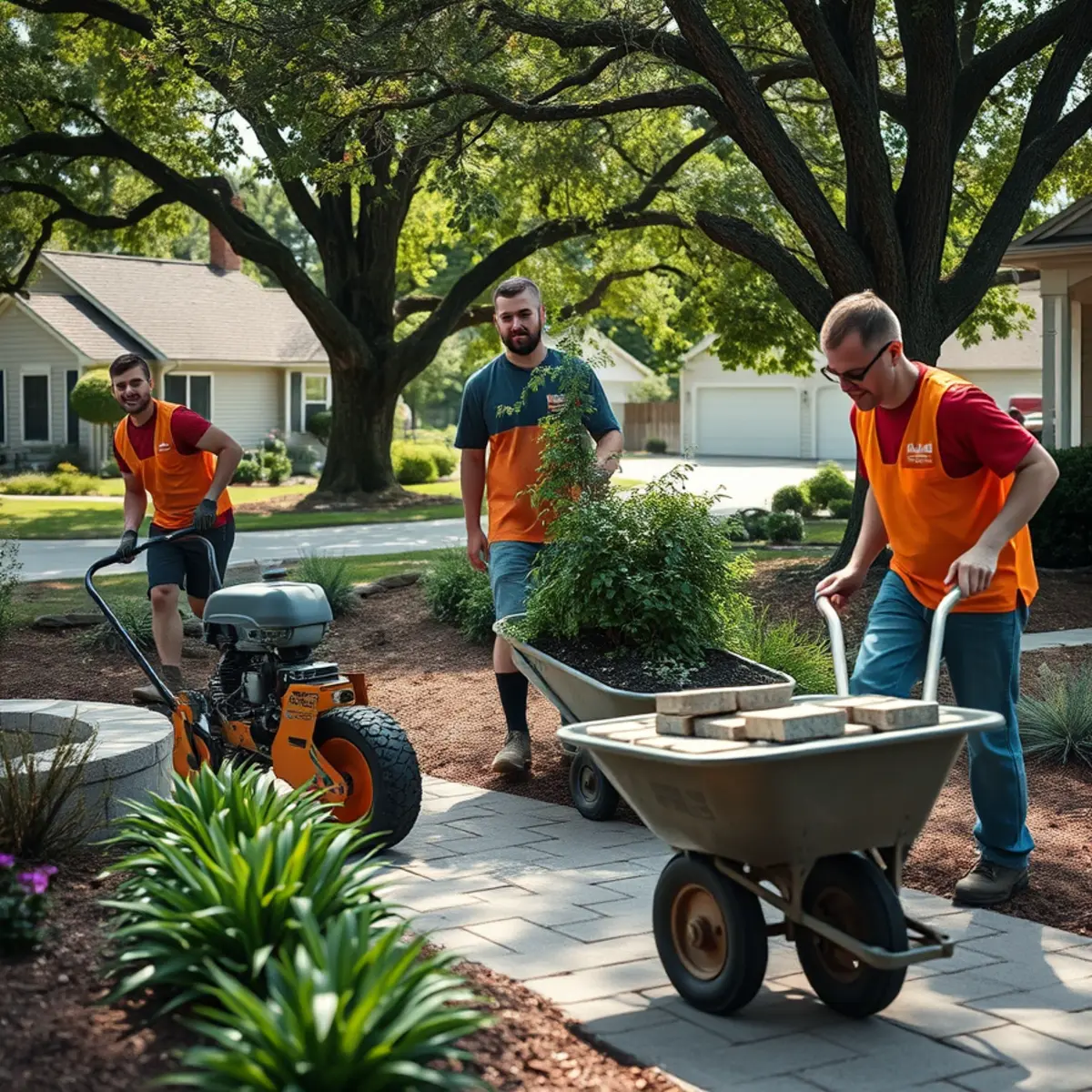 The Down To Earth Landscaping crew at work in Appleton, WI