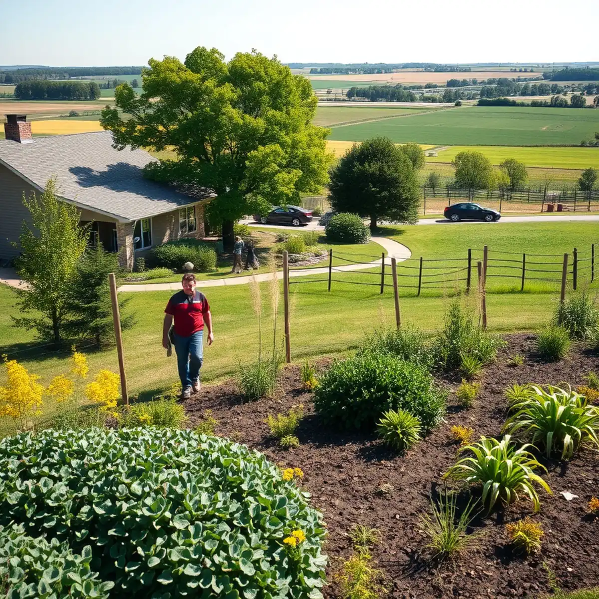 Rural landscaped property in Bear Creek, WI