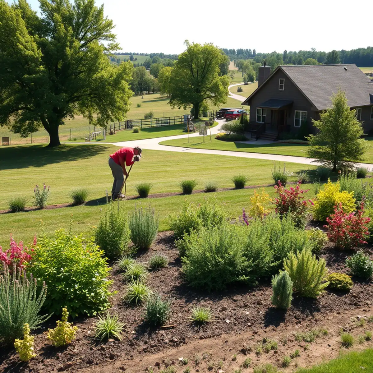 Landscaped country property in Dale, WI