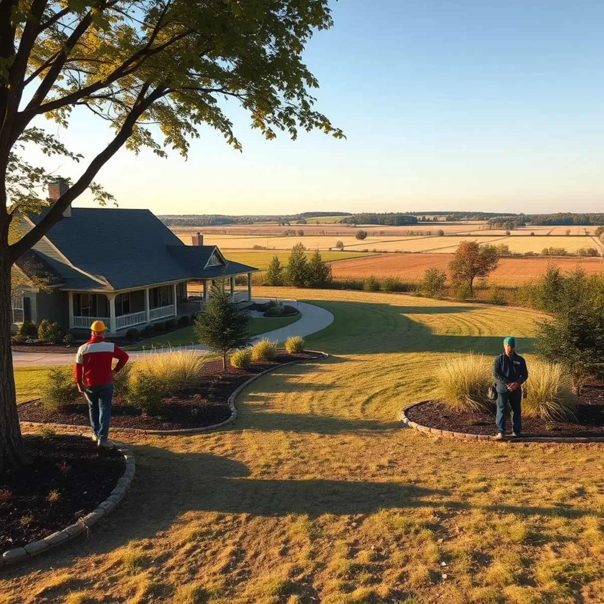 Rural landscaped home in Ellington, WI