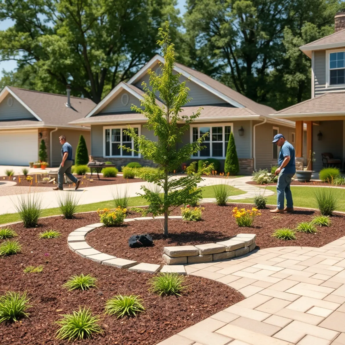 Landscaped new-construction home in Harrison, WI