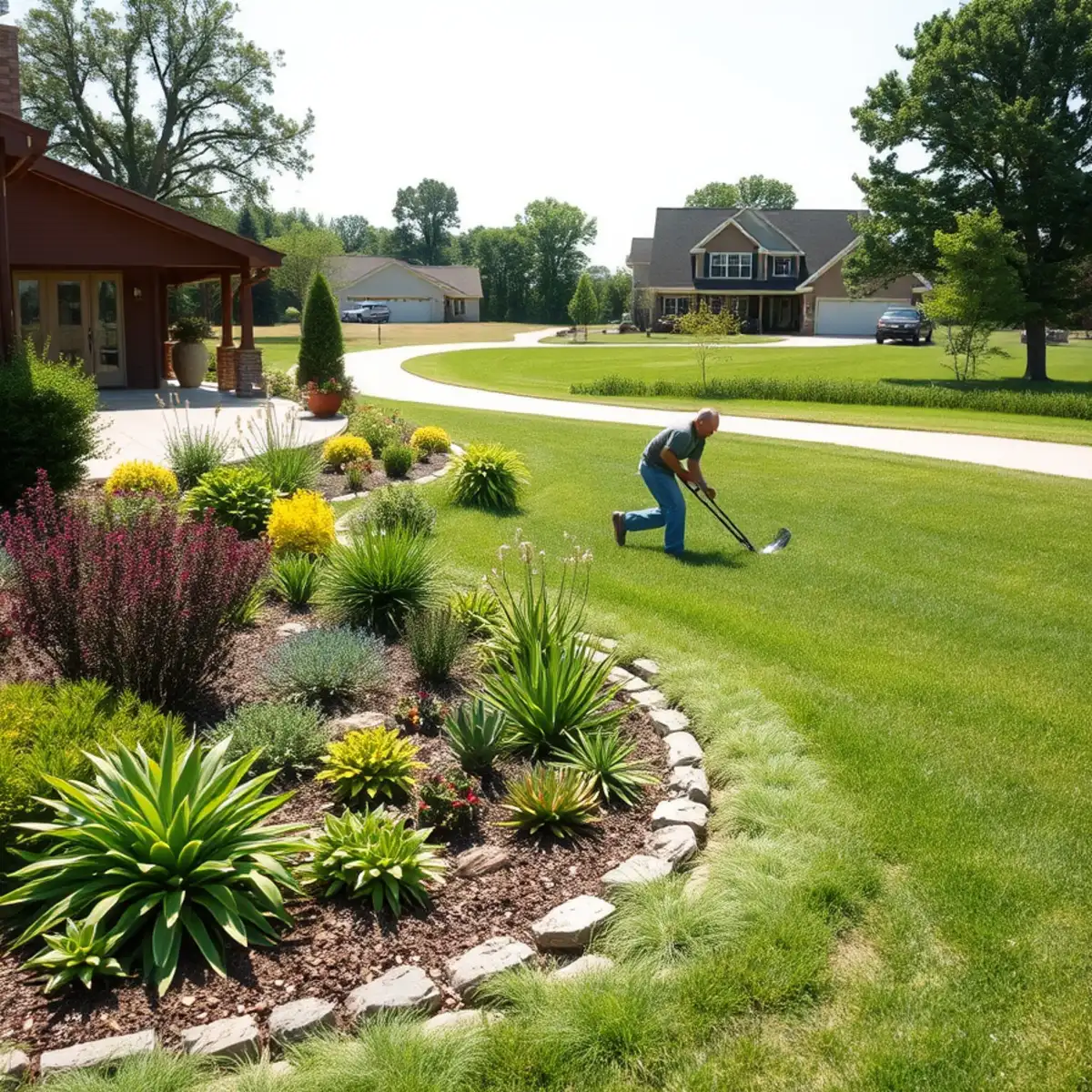 Rural landscaped home in the Town of Maine, WI