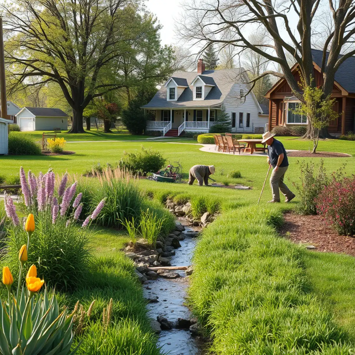 Rural landscaped property in Maple Creek, WI