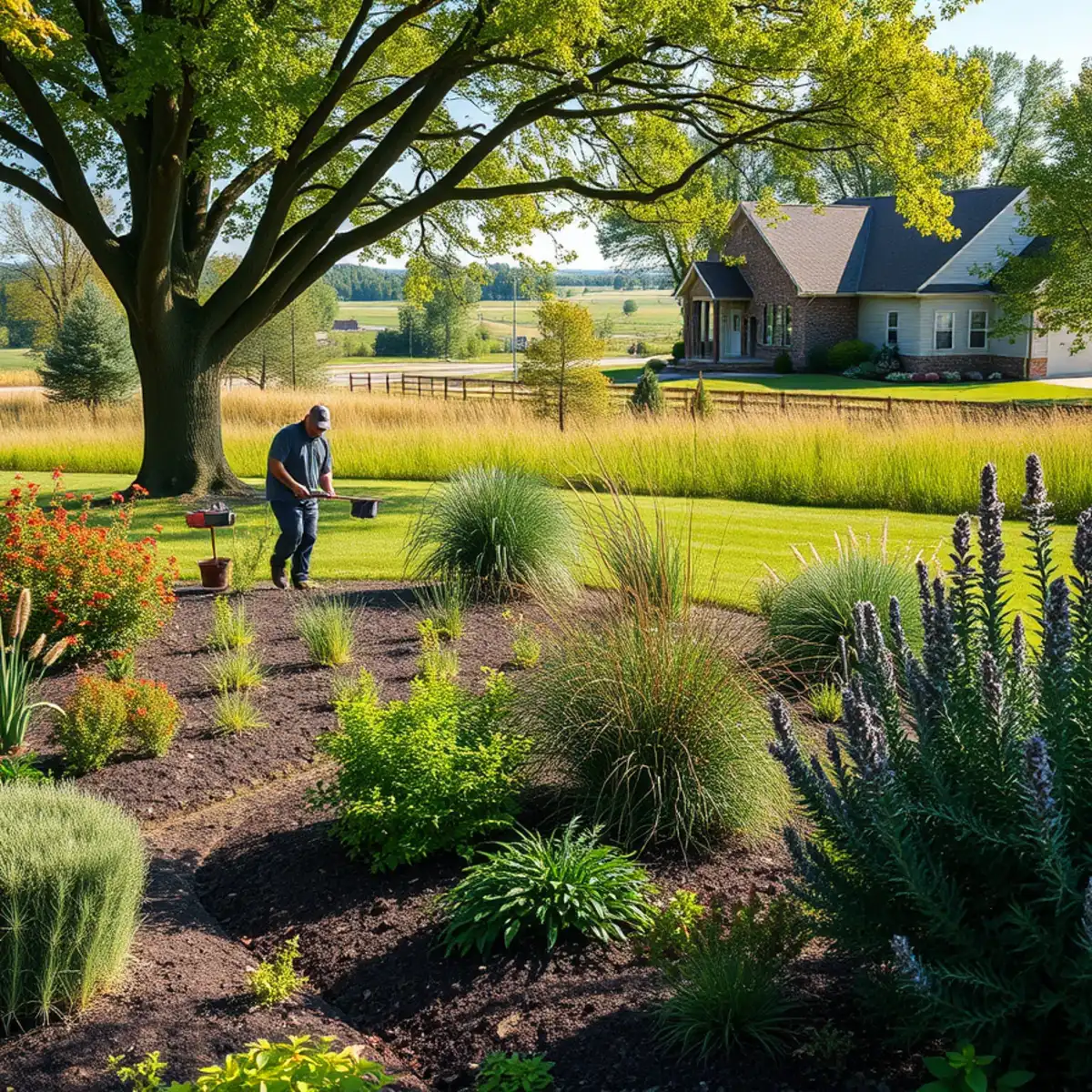 Rural landscaped home in the Sniderville, WI area