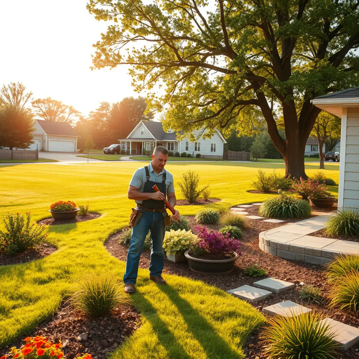 Rural landscaped home in the Town of Vinland, WI