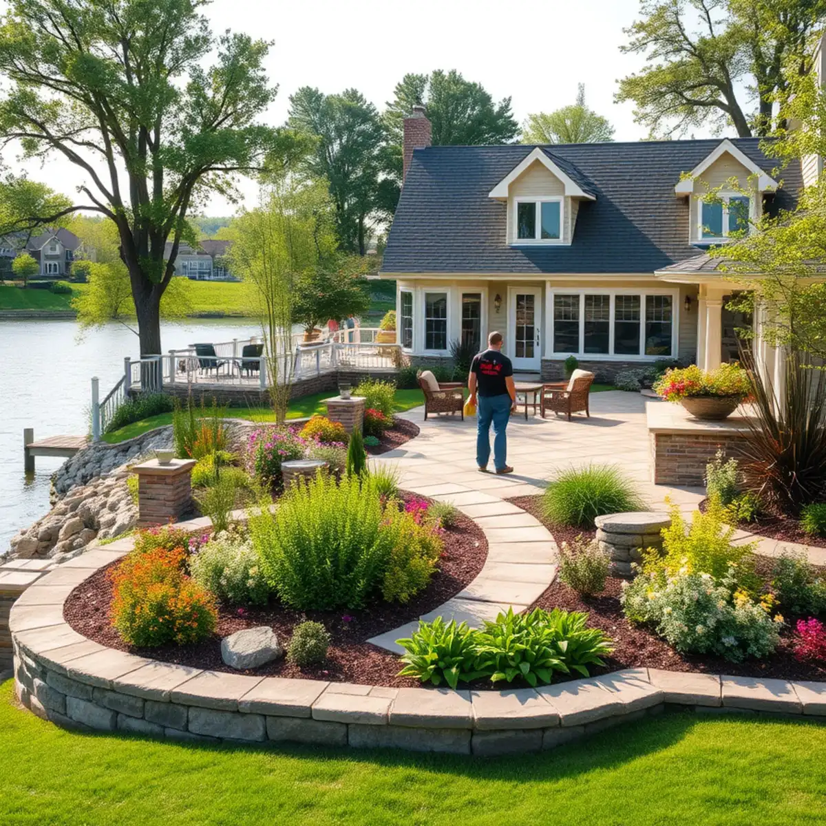 Waterfront landscaped home in Winneconne, WI